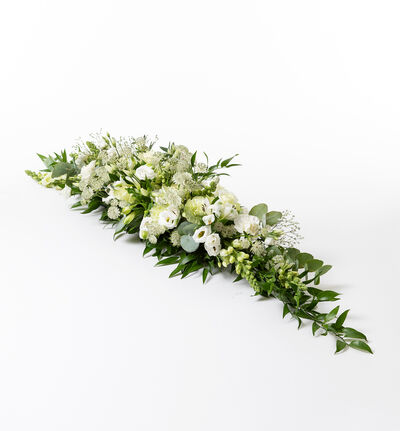 Hvit avlang borddekorasjon stor Hvit avlang borddekorasjon stor